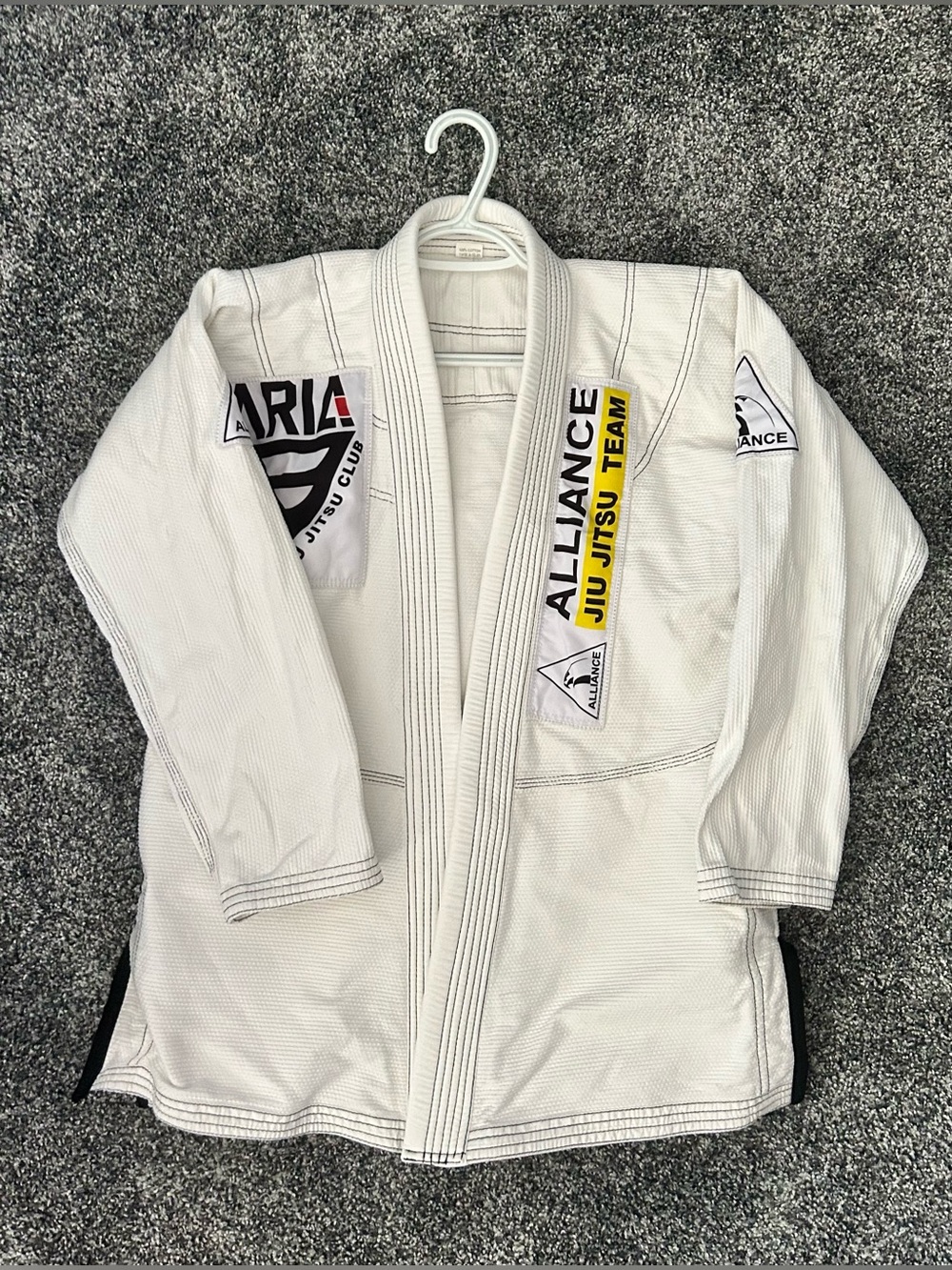 Unisex Alliance Jiu Jitsu🥋White Gi Jacket with‎ Patches